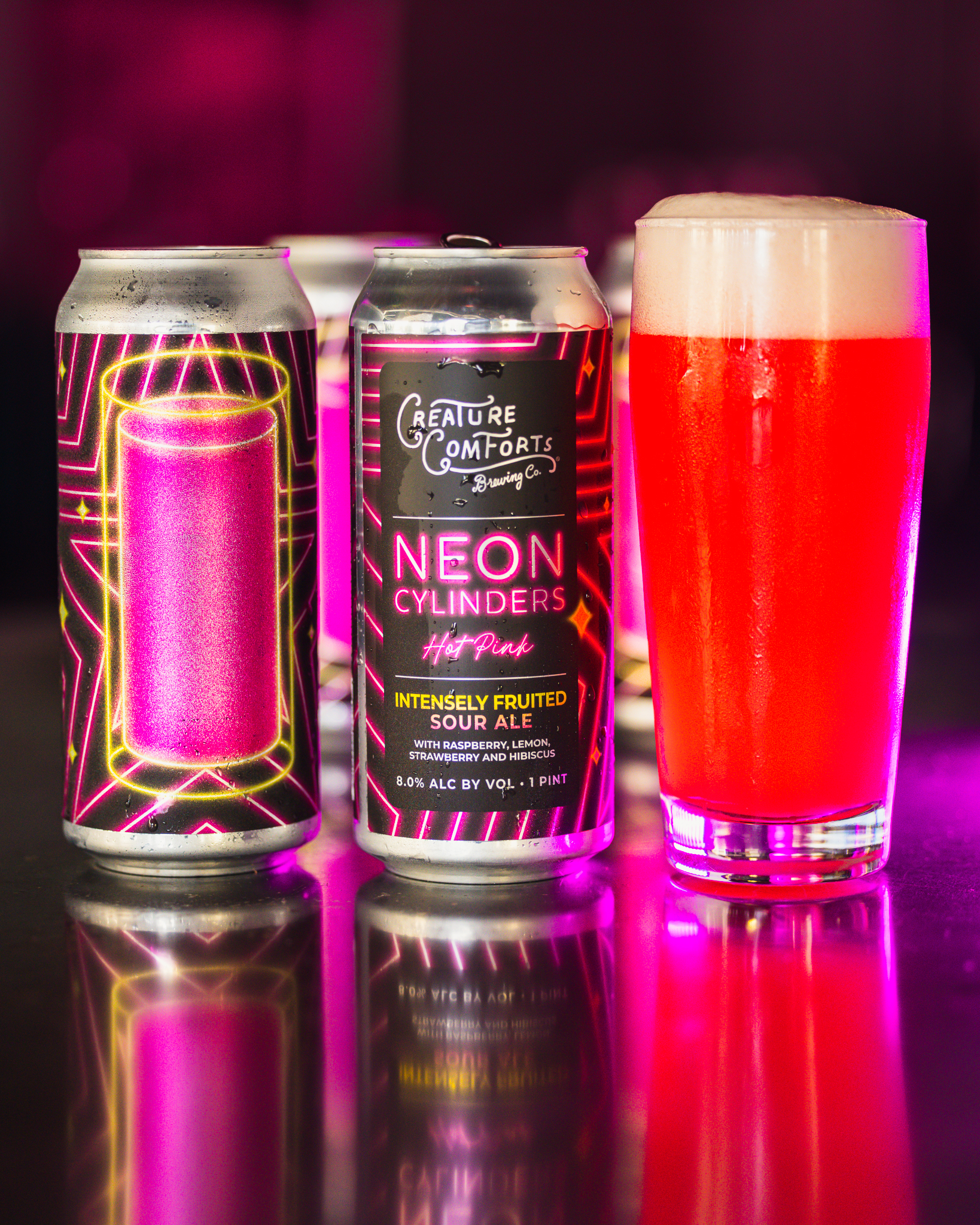 Neon Cylinders: Hot Pink